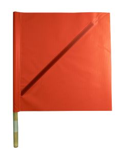 Traffic Flag-24" Wood Handle, Mesh Flag