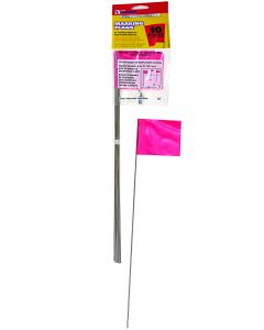 Stake Flags-15" Staff, 2-1/2"x3-1/2" Flag, Red Fluorescent  10Pcs.
