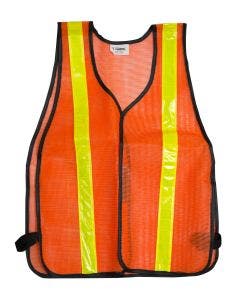 Safety Vest-Premium Orange Fluorescent Wide Stripes