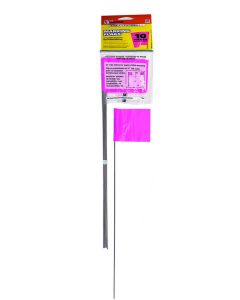 Stake Flags-15" Staff, 2-1/2"x3-1/2" Flag, Pink Fluorescent 10Pcs.