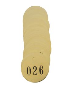 Tag-26-50 1" Rnd Brass 25pk