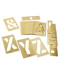 Stencil Set-Letter 10" Brass 33 Pieces