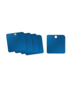 Tag-1-1/2" Square Anodized Aluminum Blue 5pk