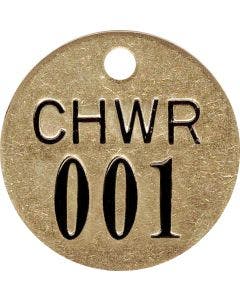 Valve Tag-CHWR 001-025 Brass 25pk
