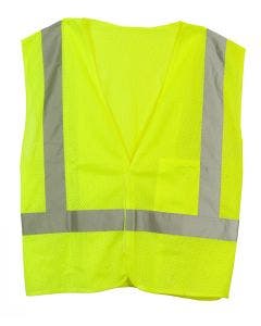 Safety Vest-Ansi CL2 Lime Fluorescent Reflectve Strips