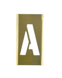 Stencil Sort-1" Brass Gothic A