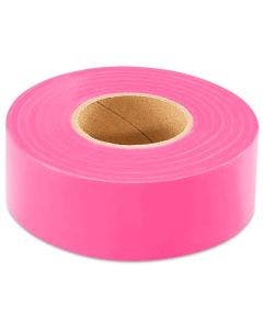 Flag Tape-150'x1-3/16"x4Mil Pink Fluorescent