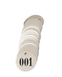 Pre-Marked Tag-Round 001-050 1-1/4" Aluminum 50 Pack