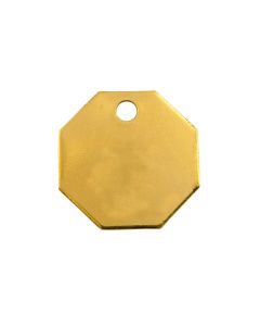 Tag-Octagon 1-1/8" Brass 100 Pack
