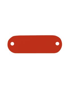 Tag-Rectangle with Rounded Ends 1" x 2-1/8" Anodized Aluminum Red 5 Pack