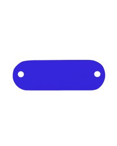 Tag-Rectangle with Rounded Ends 1" x 2-1/8" Anodized Aluminum Blue 5 Pack