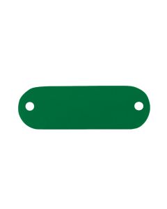 Tag-Rectangle with Rounded Ends 1" x 2-1/8" Anodized Aluminum Green 5 Pack