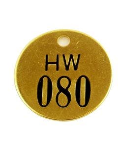 Valve Tag-HW Round 076-100 1-1/2" Brass 25 Pack
