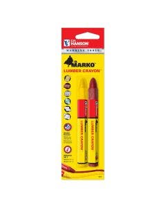 El Marko® Lumber Crayon-Yellow/Red 2-Piece Carded (12 pack)