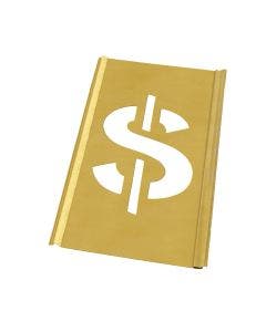 Stencil Sort-3" Brass Gothic Dollar