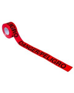 DANGER/PELIGRO Barricade Tape 1000'x 3"x 2Mil (12 rolls)