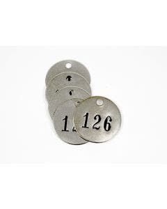 Pre-Marked Tag-Round 126-150 1-1/4" Aluminum 25 Pack