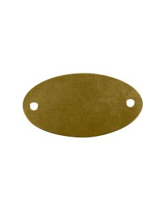 Tag-Oval 1-5/32"x 2-1/16" Brass 100 Pack