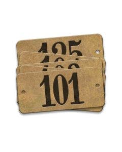 Pre-Marked Tag-Rectangle with Rounded Ends 101-125 1"x 2-1/8" Brass 25 Pack