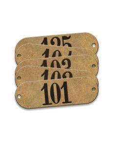 Pre-Marked Tag-Rectangle with Rounded Ends 101-125 5/8"x 1-29/32" Brass 25 Pack