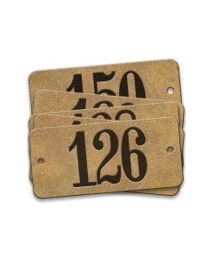 Pre-Marked Tag-Rectangle with Rounded Ends 126-150 1"x 2-1/8" Brass 25 Pack