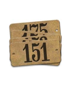 Pre-Marked Tag-Rectangle with Rounded Ends 151-175 1"x 2-1/8" Brass 25 Pack