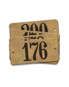 Pre-Marked Tag-Rectangle with Rounded Ends 176-200 1"x 2-1/8" Brass 25 Pack