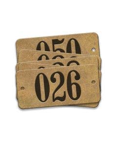 Pre-Marked Tag-Rectangle with Rounded Ends 026-050 1"x  2-1/8" Brass 25 Pack