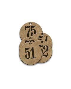 Pre-Marked Tag-Round 51-75 1" Brass 25 Pack