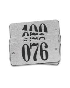 Pre-Marked Tag-Rectangle with Rounded Ends 076-100 1" x 2-1/8" Aluminum 25 Pack