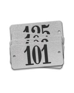 Pre-Marked Tag-Rectangle with Rounded Ends 101-125 1"x 2-1/8" Aluminum 25 Pack