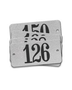 Pre-Marked Tag-Rectangle with Rounded Ends 126-150 1" x 2-1/8" Aluminum 25 Pack