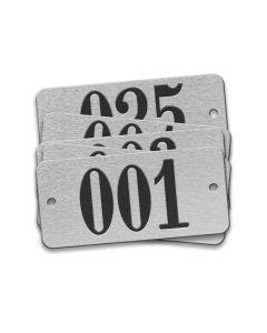 Pre-Marked Tag-Rectangle with Rounded  Ends 001-025 1"x 2-1/8" Aluminum 25 Pack