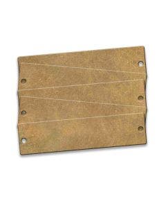 Tag-Rectangle with Rounded Corners 2" x 8" Brass 5 Pack