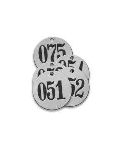 Pre-Marked Tag-Round 051-075 1-1/4" Aluminum 25 Pack