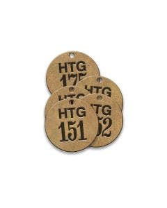 Valve Tag-HTG Round 151-175 1-1/2" Brass 25 Pack