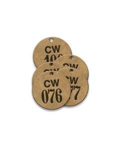 Valve Tag-CW Round 076-100 1-1/2" Brass 25 Pack