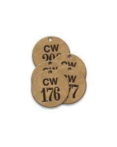 Valve Tag-CW Round 176-200 1-1/2" Brass 25 Pack