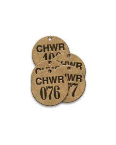 Valve Tag-CHWR Round 076-100 1-1/2" Brass  25 Pack