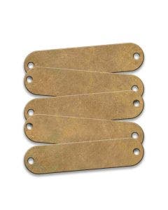 Tag-Rectangle with Rounded Ends 3/4" x  3-1/8" Brass 100 Pack