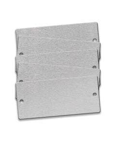 Tag-Rectangle with Rounded Corners 2-1/2" X 5-1/2" Aluminum 10 Pack