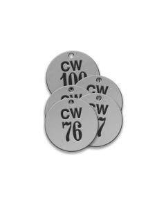 Valve Tag-CW Round 76-100 1-1/2" Stainless Steel 25 Pack