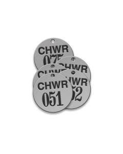 Valve Tag-CHWR Round 051-075 1-1/2" Stainless Steel  25 Pack