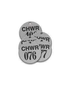 Valve Tag-CHWR Round 076-100 1-1/2" Stainless Steel  25 Pack