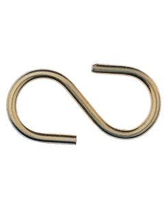S-Hook 7/8" #5 Brass Plated 100 Pack