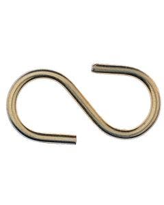 S-Hook 1-1/2" #2 Brass Plated 100 Pack