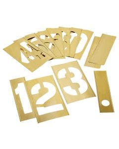 Stencil Set-Numbers 10" Brass 13 Pieces