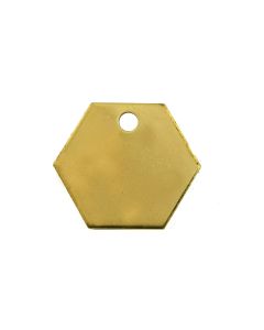 Tag-Hexagon 1-1/4" Brass 25 Pack