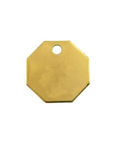 Tag-Octagon 1-1/2" Brass 25 Pack