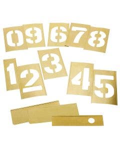 Stencil Set-Numbers 8" Brass 13 Pieces